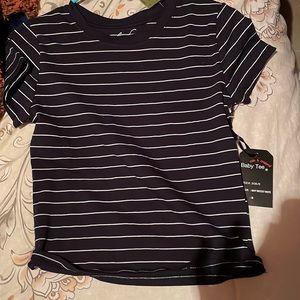 Navy blue and white crop top